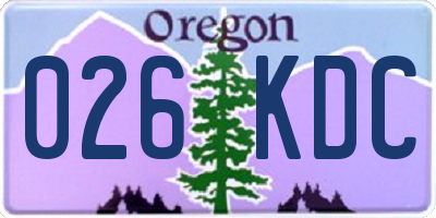 OR license plate 026KDC