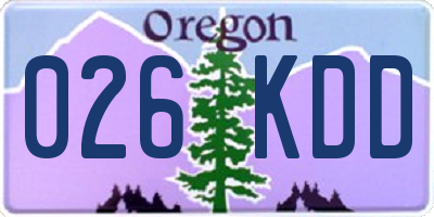 OR license plate 026KDD