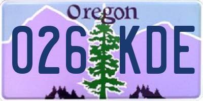OR license plate 026KDE