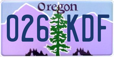 OR license plate 026KDF