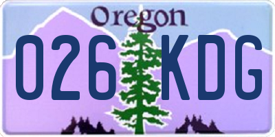OR license plate 026KDG