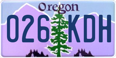 OR license plate 026KDH