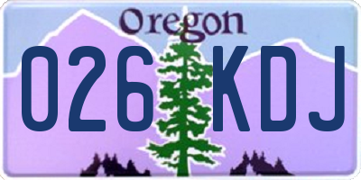 OR license plate 026KDJ