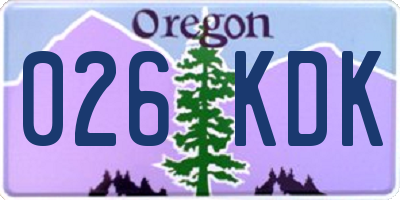 OR license plate 026KDK