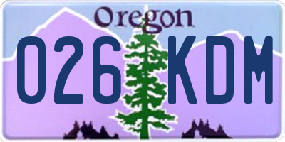 OR license plate 026KDM