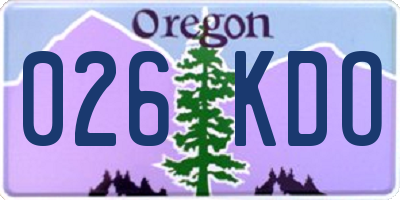 OR license plate 026KDO