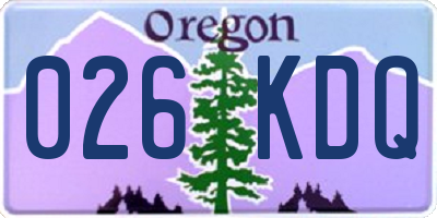 OR license plate 026KDQ