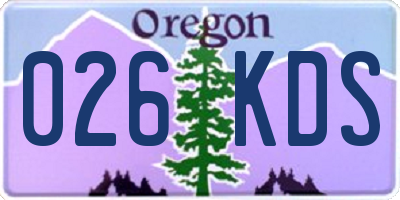 OR license plate 026KDS