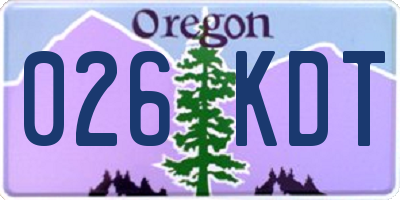 OR license plate 026KDT