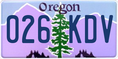 OR license plate 026KDV
