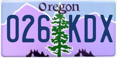OR license plate 026KDX