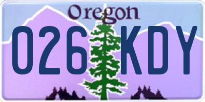 OR license plate 026KDY