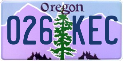 OR license plate 026KEC