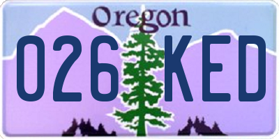 OR license plate 026KED