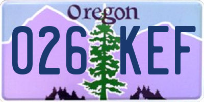OR license plate 026KEF