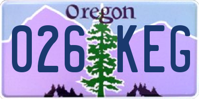 OR license plate 026KEG