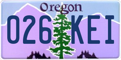 OR license plate 026KEI