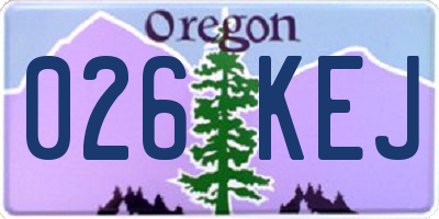 OR license plate 026KEJ