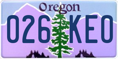 OR license plate 026KEO
