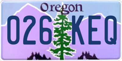 OR license plate 026KEQ
