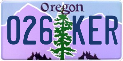 OR license plate 026KER