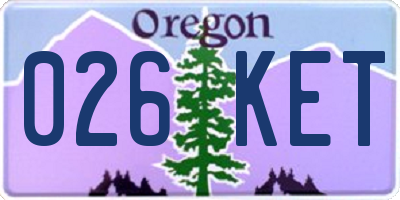 OR license plate 026KET