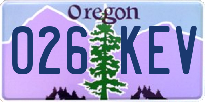 OR license plate 026KEV