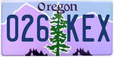 OR license plate 026KEX