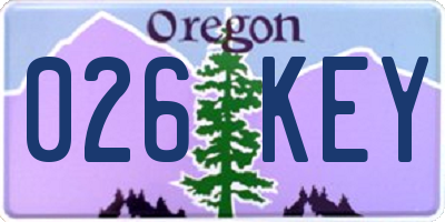 OR license plate 026KEY
