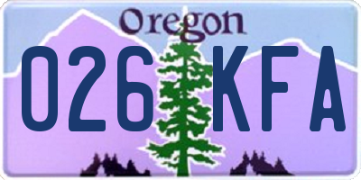 OR license plate 026KFA