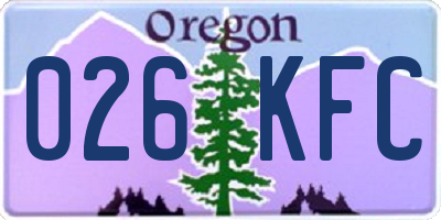 OR license plate 026KFC