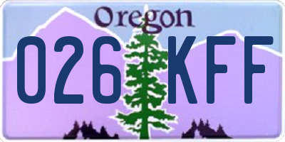 OR license plate 026KFF