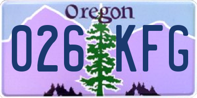 OR license plate 026KFG