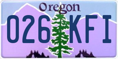 OR license plate 026KFI