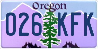 OR license plate 026KFK