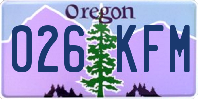 OR license plate 026KFM