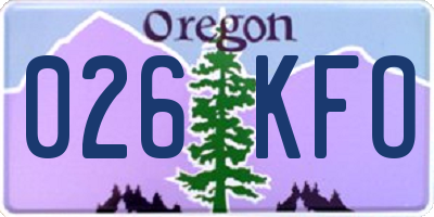 OR license plate 026KFO