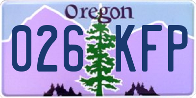OR license plate 026KFP