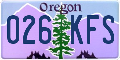 OR license plate 026KFS