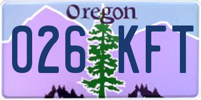 OR license plate 026KFT