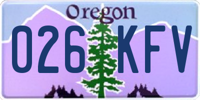 OR license plate 026KFV
