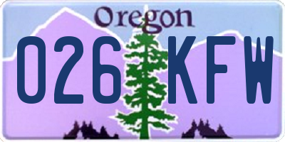 OR license plate 026KFW