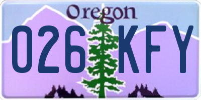 OR license plate 026KFY