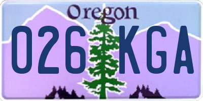 OR license plate 026KGA