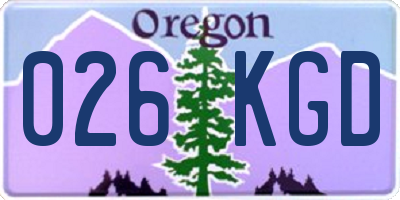 OR license plate 026KGD