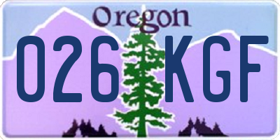 OR license plate 026KGF