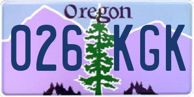OR license plate 026KGK