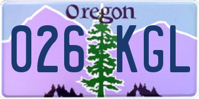 OR license plate 026KGL