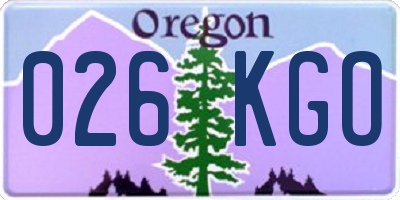 OR license plate 026KGO