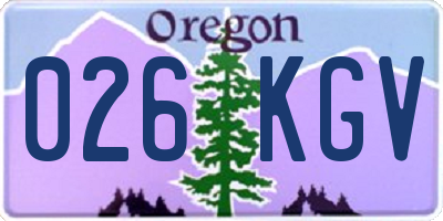 OR license plate 026KGV
